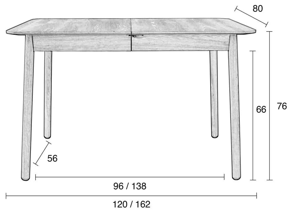 Tavolo da pranzo pieghevole con piano in legno di noce 80x120 cm Glimps - Zuiver