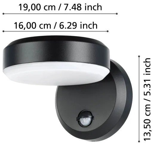 Eglo 900674 - LED Applique da esterno con sensore FORNACI 10,8/230V IP44