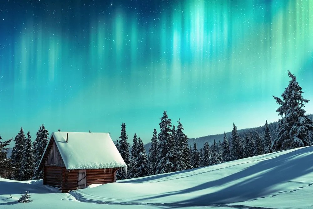Quadro su tela – Paesaggio invernale fiabesco