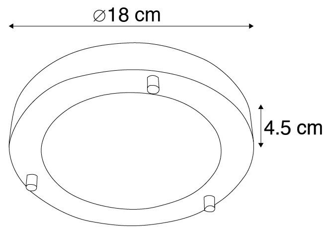 Plafoniera moderna in acciaio 18 cm IP44 - Yuma