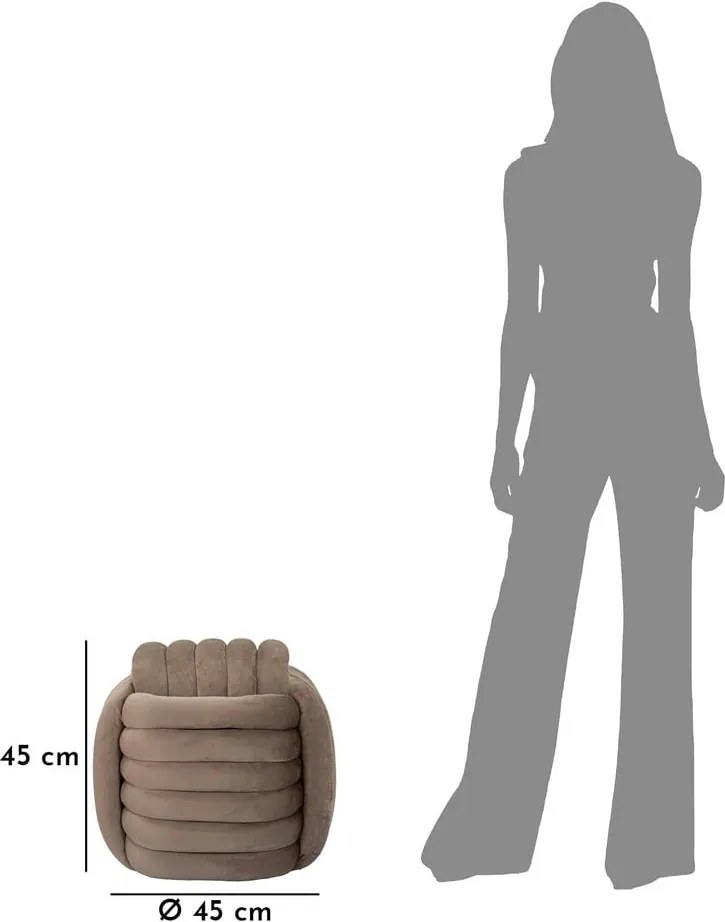 Poggiapiedi in velluto grigio-marrone Softy - Mauro Ferretti