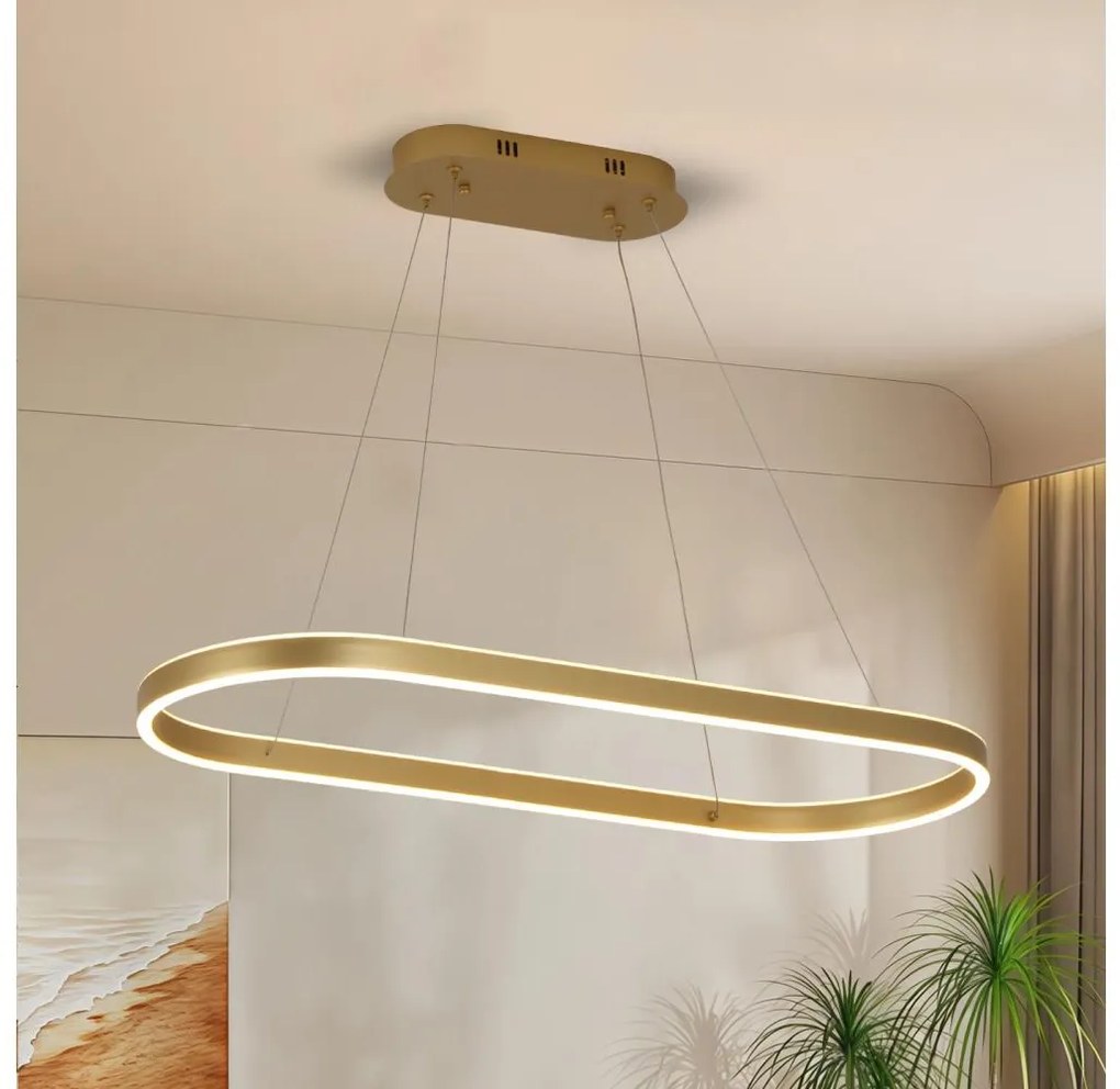 Brilagi - Lampadario LED sospeso su cavi PONDIE LED/44W/230V 80x30 cm oro