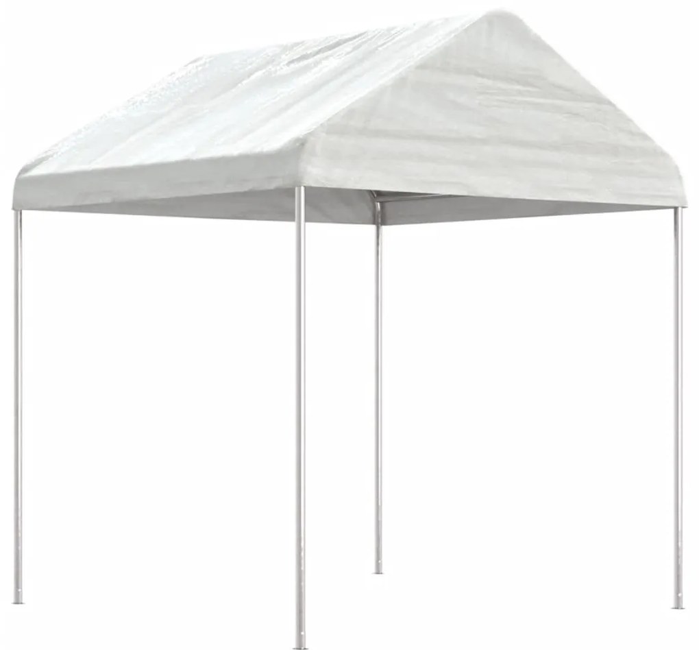 Gazebo con Tetto Bianco 4,46x2,28x2,69 m in Polietilene