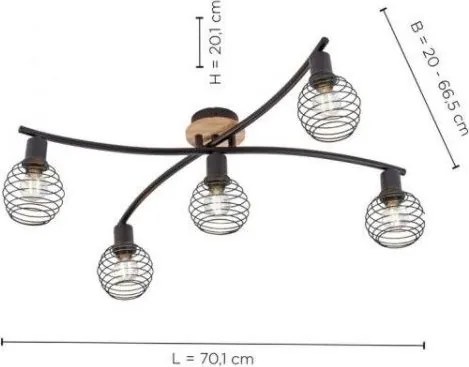 Leuchten Direkt 15925-79 - Lampadario a plafone EUGEN 5xE14/40W/230V