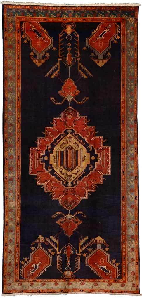 Kurdi Tappeto persiano 150 x 340 Rosso (Iran) Annodato A Mano