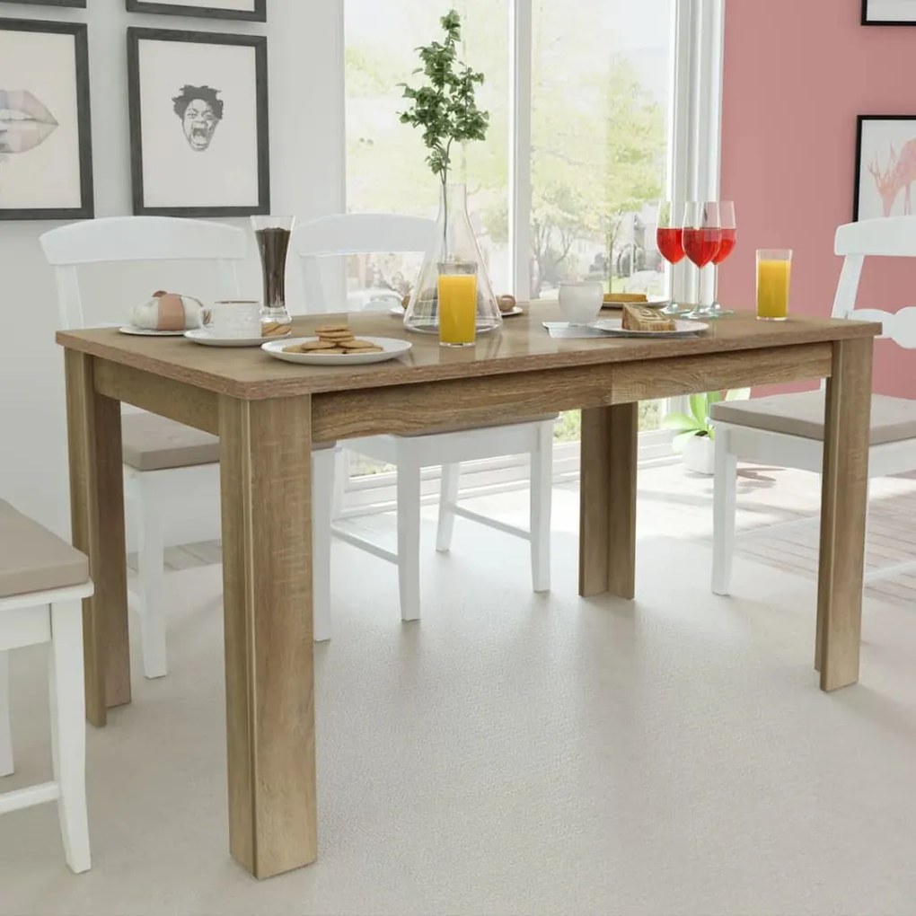 Tavolo Da Pranzo 140x80x75 Cm Rovere /