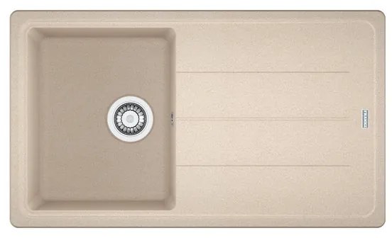 Lavello integrato 1 vasca con gocciolatoio laterale destro o sinistro FRANKE Boston fragranite L 50 x L 86 cm beige