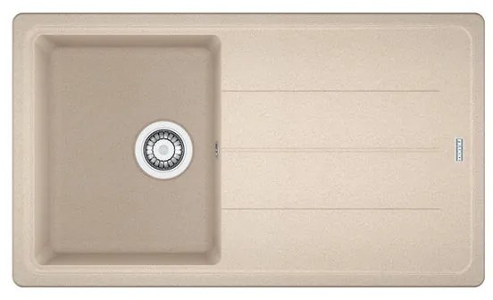 Lavello integrato 1 vasca con gocciolatoio laterale destro o sinistro FRANKE Boston L 86 x L 50 cm beige