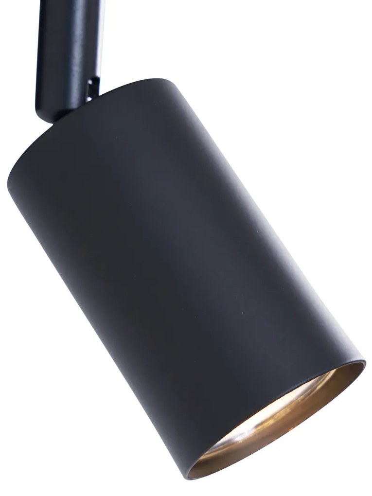 Lampada da parete nera moderna con USB-C inclinabile - Rex
