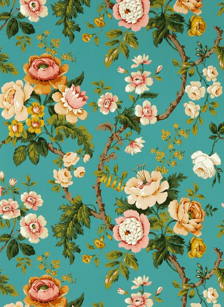 Sanderson Carta da parati Hykenham - High Sea/ Ginger
