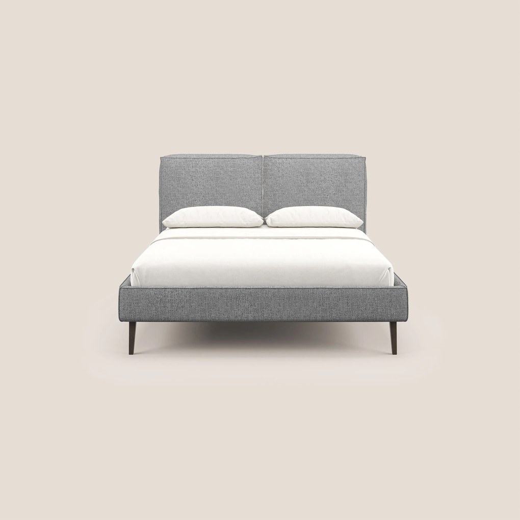 Isotta letto imbottito completamente sfoderabile in morbido tessuti impermeabile T10 grigio