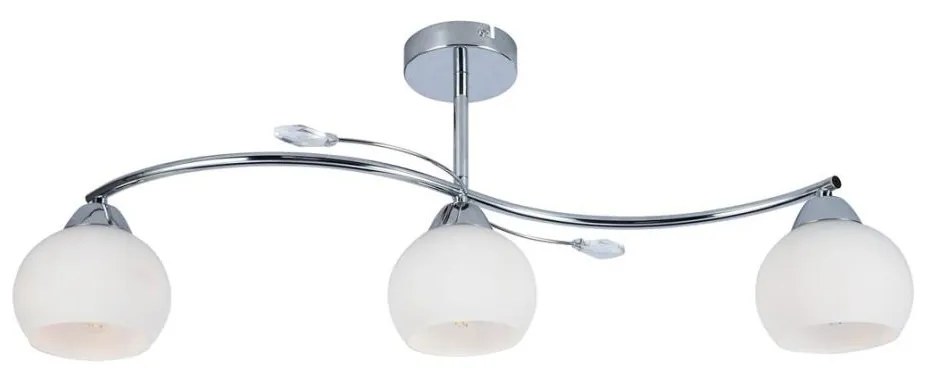 Lampadario a sospensione con supporto rigido CONNOR 3xE27/15W/230V cromo lucido/bianco