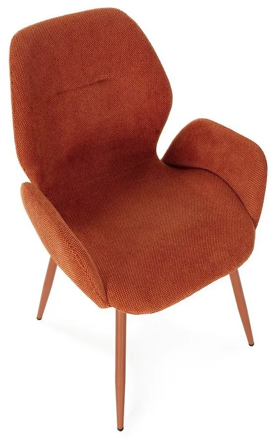 Set di sedie da pranzo color terracotta in imbottito 2 pz Ansu – Marckeric