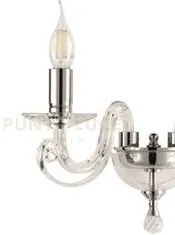 Applique cherubini 1 luce cristallo e cromo attacco e14 h.22cm