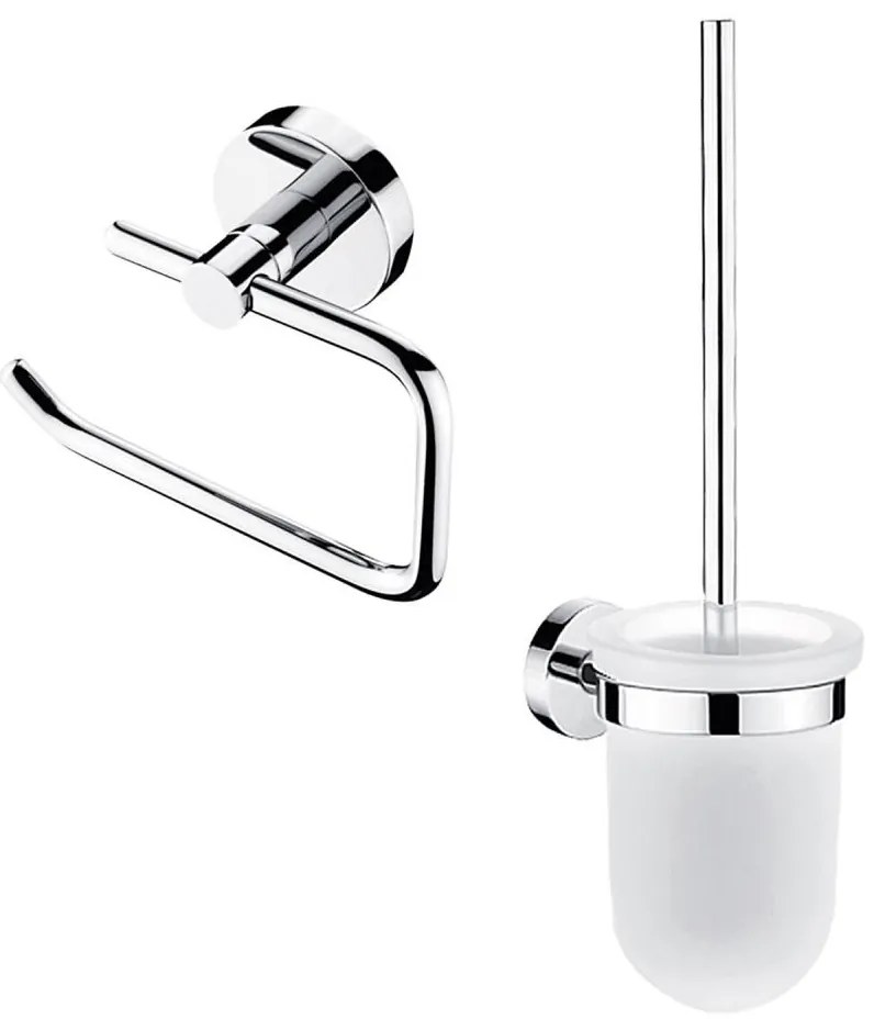 NIMCO UN set-94WN-26 - Scopino a parete e porta carta igienica UNIX cromo