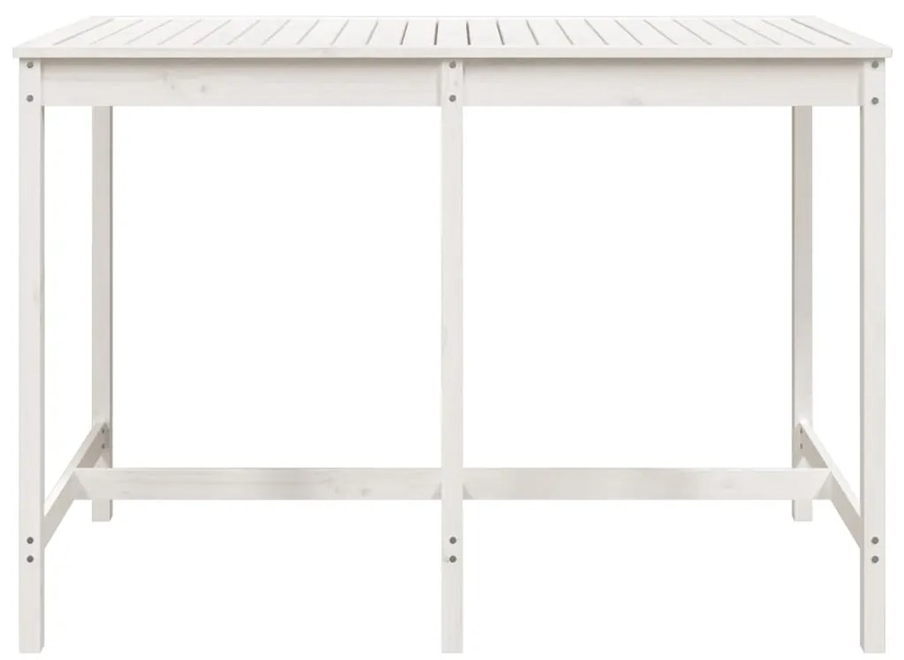 Tavolo da giardino bianco 159,5x82,5x110 cm legno massello pino