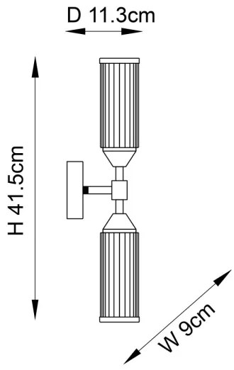 Endon 92229 - Applique TOUR 2xG9/3W/230V ottone