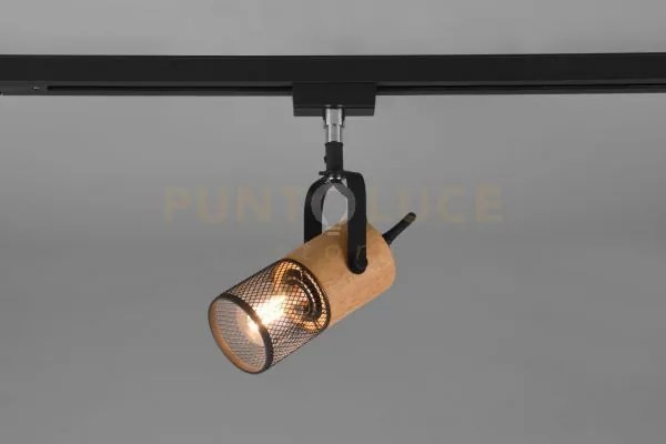 Duoline tosh spot orientabile metallo nero e legno h. 16cm 1 luce a...