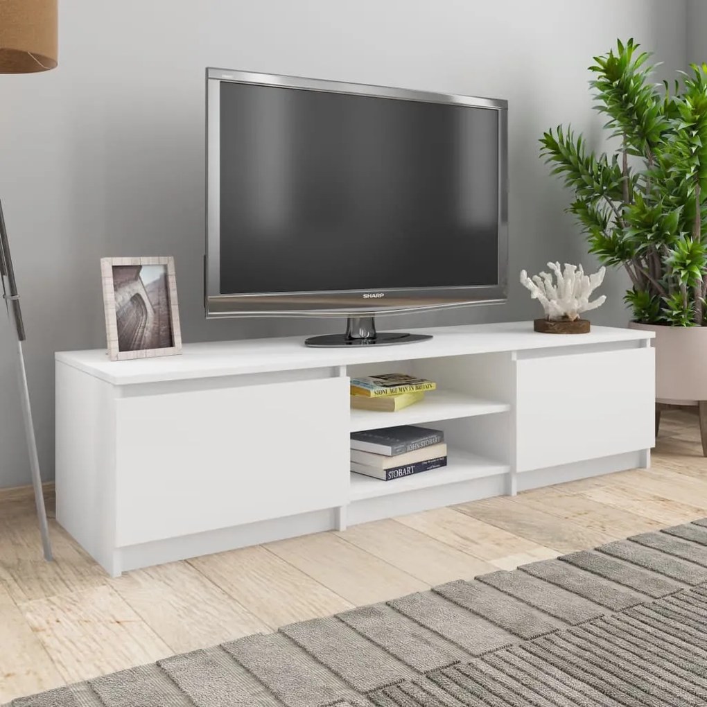 Mobile porta tv bianco 140x40x35,5 cm in legno multistrato