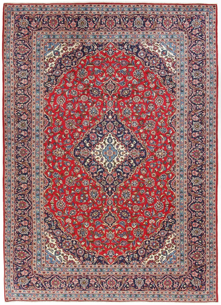 Kashan Tappeto 250 x 350 (Iran) Annodato A Mano