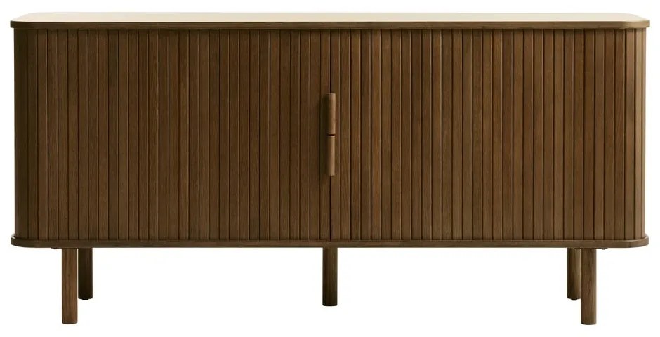 Cassettiera bassa marrone in rovere con ante scorrevoli 76x160 cm Cavo - Unique Furniture