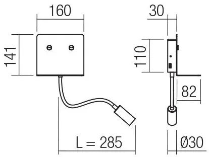 Redo 01-3210 - Applique a LED MOKA LED/6W + LED/3W/230V CRI90 bianco