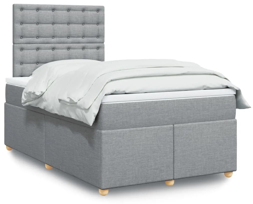 Giroletto A Molle Con Materasso Grigio Chiaro 120x200cm Tessuto /