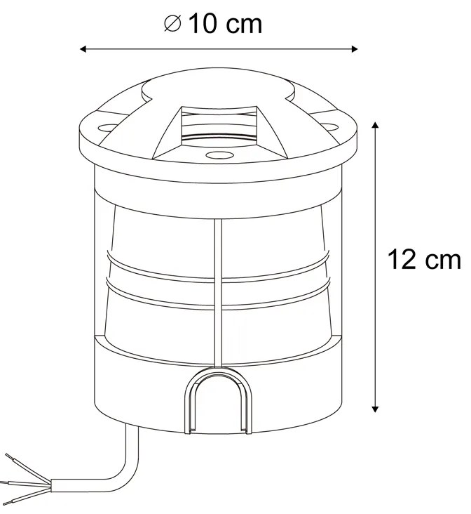 Set di 6 faretti da terra moderni neri GU10 50mm effetto 4 luci IP65 - Cellar
