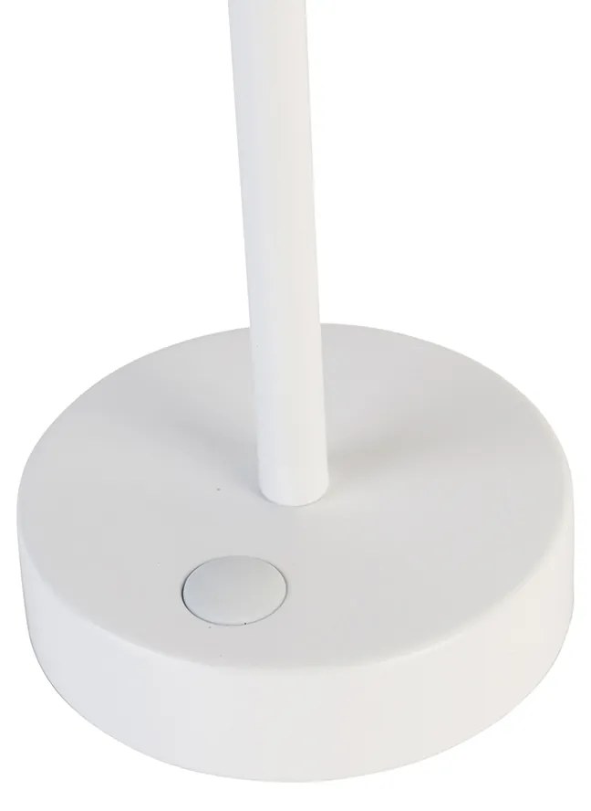 Lampada da tavolo bianca con LED ricaricabile con dimmer touch - Renata