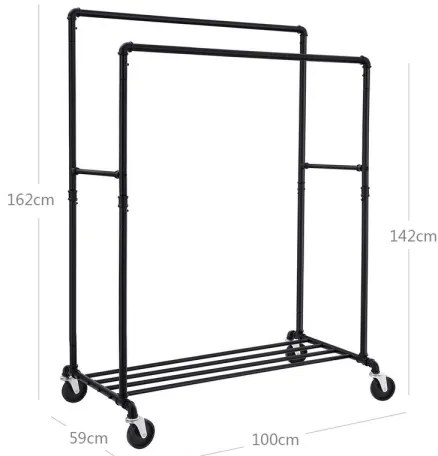 Appendiabiti da terra mobile LINEA, nero