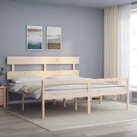 Letto per Anziani con Testiera 200x200 cm in Legno Massellocod mxl 101010