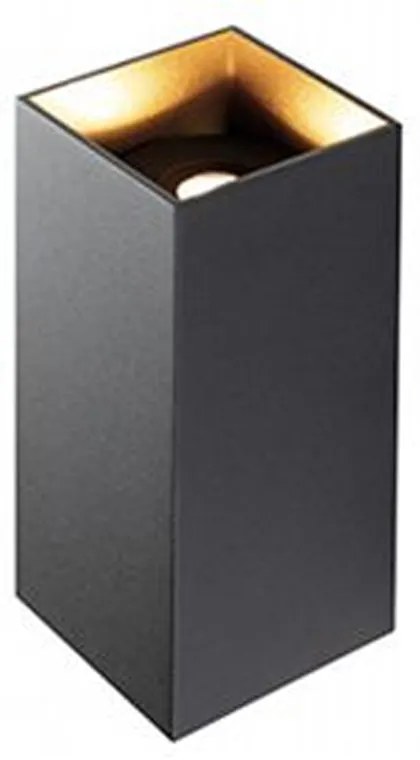 Applique Da Esterno Moderna Tower Alluminio E Vetro Nero E Oro Led 6,6W 3000K