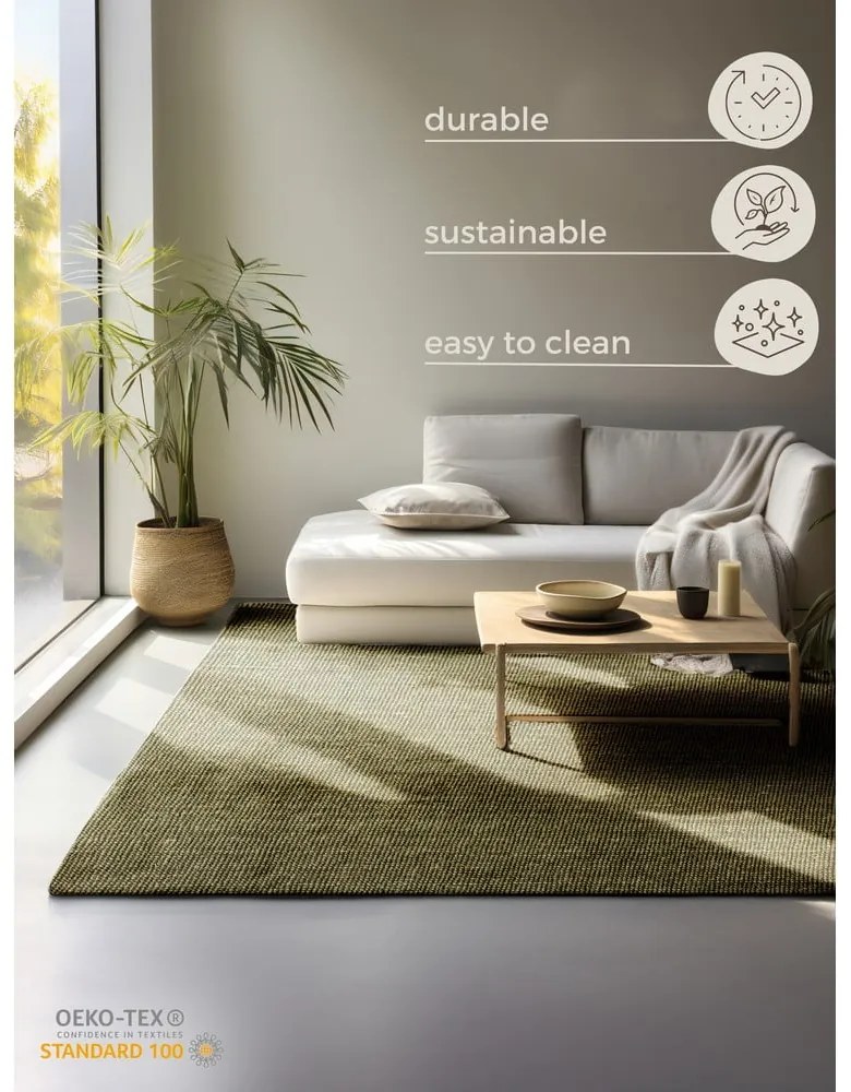 Tappeto color kaki in iuta 80x150 cm Bouclé – Hanse Home