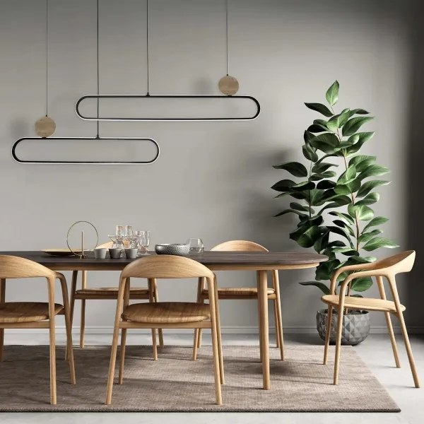 Lampadario LED sospeso su cavo FLORENTYNA LED/48W/230V 4000K nero/beige