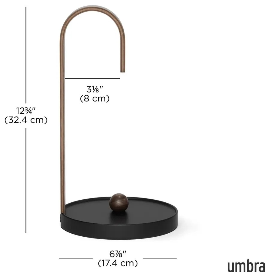 Portarotolo da cucina verticale in legno nero ø 17 cm Bellwood – Umbra