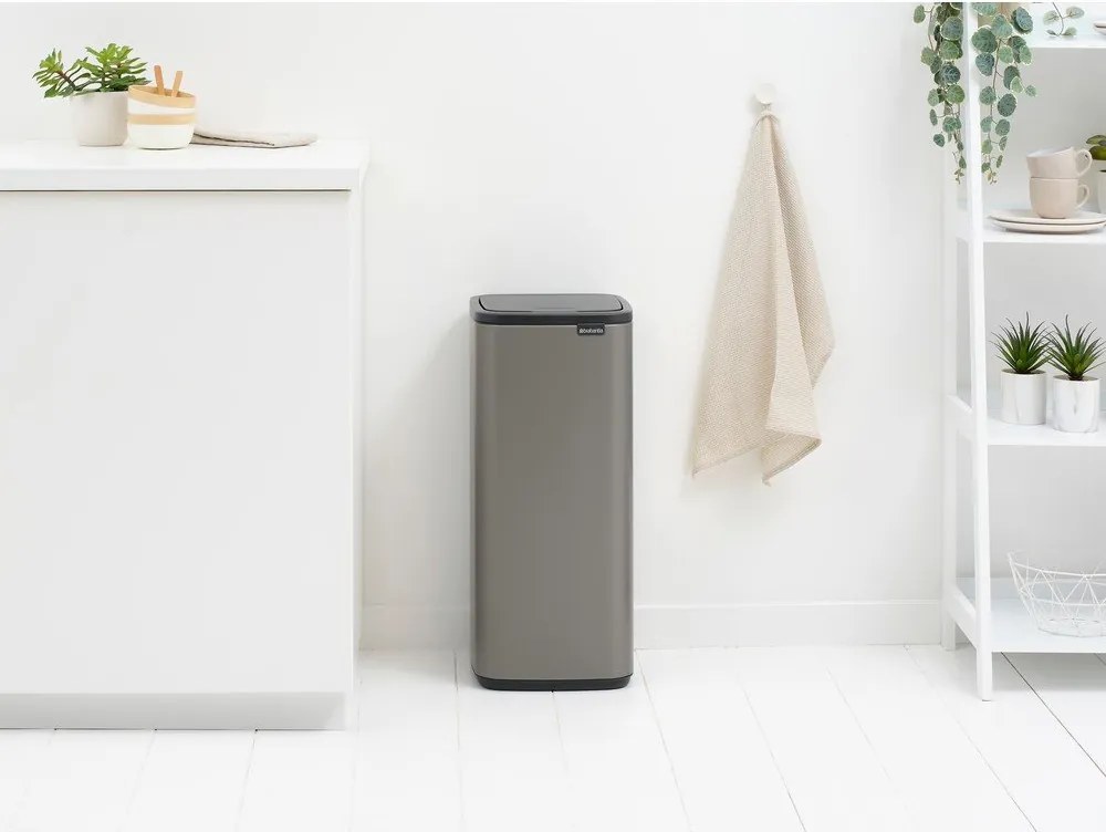 Cestino per la spazzatura grigio in acciaio touch 30 l Bo Touch – Brabantia