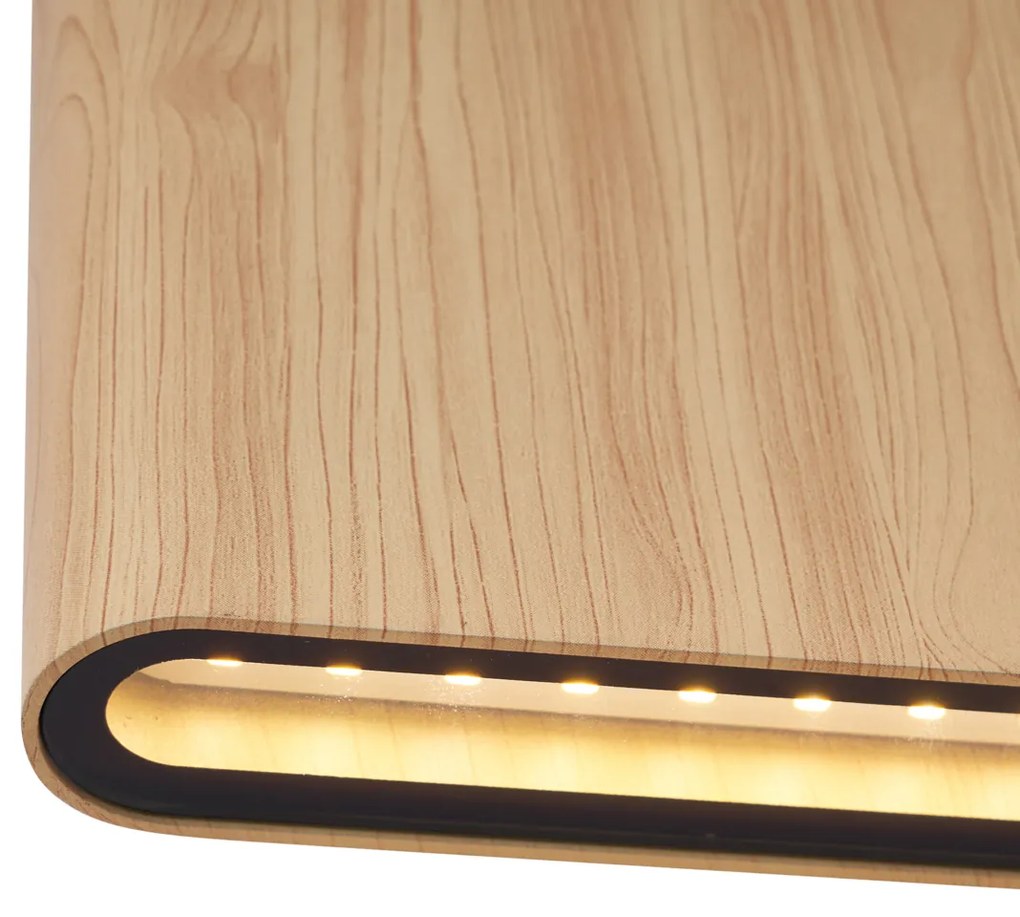 Applique da esterno scandinava in legno 17,5 cm con LED IP65 - Batt