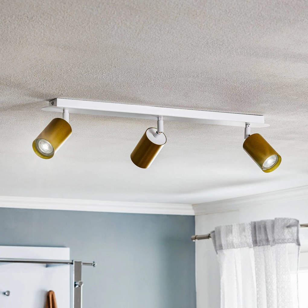 EMIBIG LIGHTING Faretto da soffitto Zen 3 luci in bianco e oro