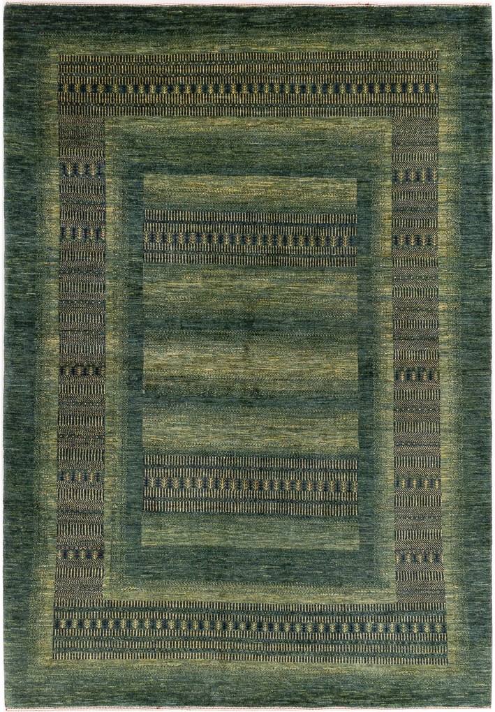 Loribaft Tappeto 170x240 Verde (Iran) Annodato A Mano