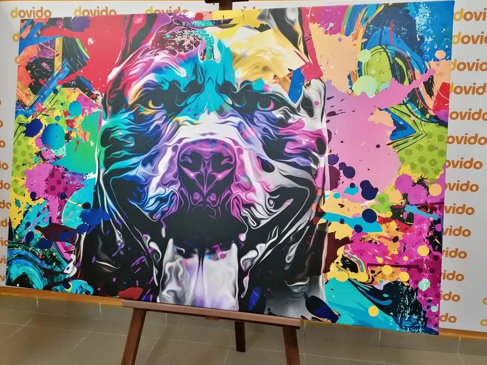 Stampa su tela – Illustrazione di cane colorata