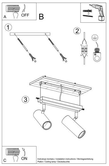 Faretto DIREZIONE 2xGU10/40W/230V bianco