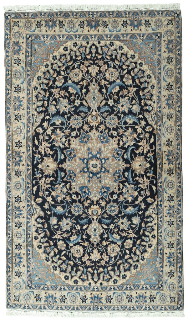 Nain Tappeto persiano 200x120 Blu (Iran) Annodato A Mano