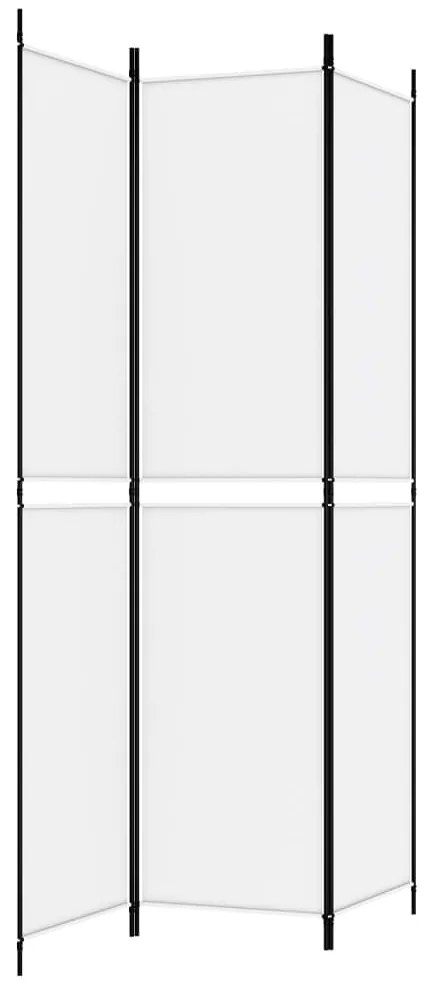 Divisorio a 3 pannelli bianco 150x220 cm in tessuto