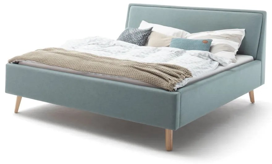 Letto matrimoniale imbottito blu/grigio rete non inclusa 160x200 cm Frieda – Meise Möbel