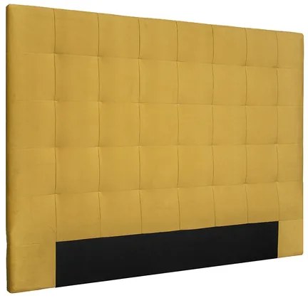 Testata letto capitonné effetto velluto giallo 160 cm HALCIONA