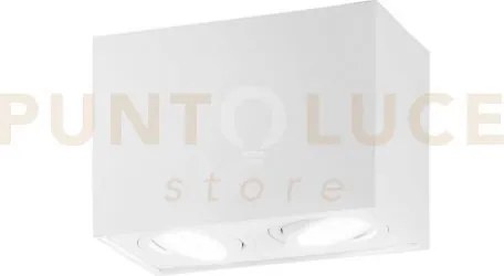 Plafoniera town bianca quadrata 2 luci attacco gu10 17,8x9,6x12,5cm