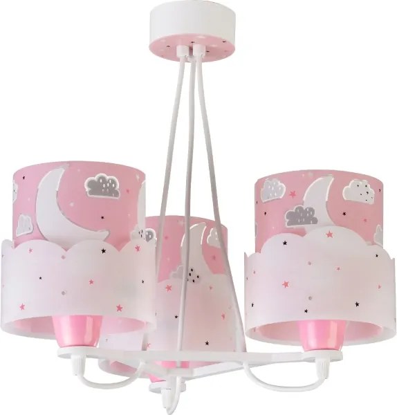 Dalber 61237S - Lampadario per bambini MOON 3xE27/60W/230V