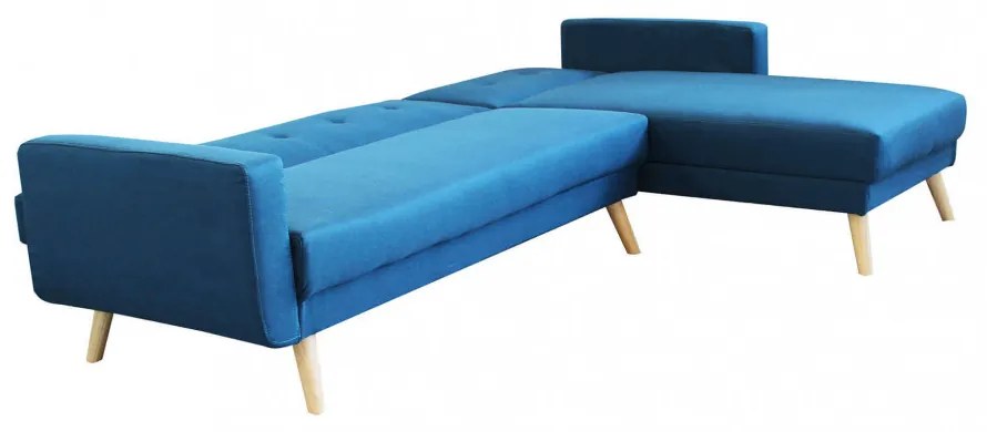 Divano con Penisola Letto BLU MELANGE struttura in metallo e legno