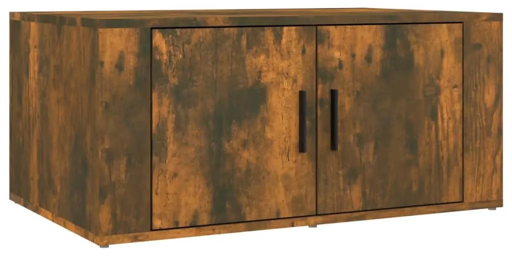 Tavolino da salotto rovere fumo 80x50x36 cm legno multistrato