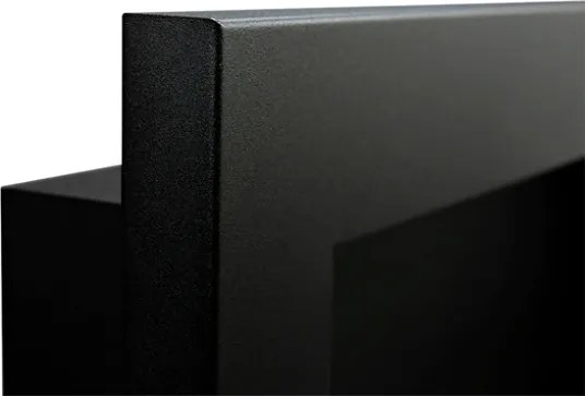 Camino a bioetanolo da parete o incasso Livorno Nero L 90 x P 12 x H 40 con vetro